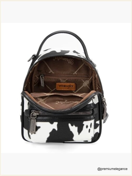 Mini Cow Print Backpack Purse for Women Vegan Leather Daypack